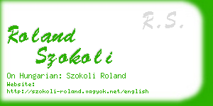 roland szokoli business card